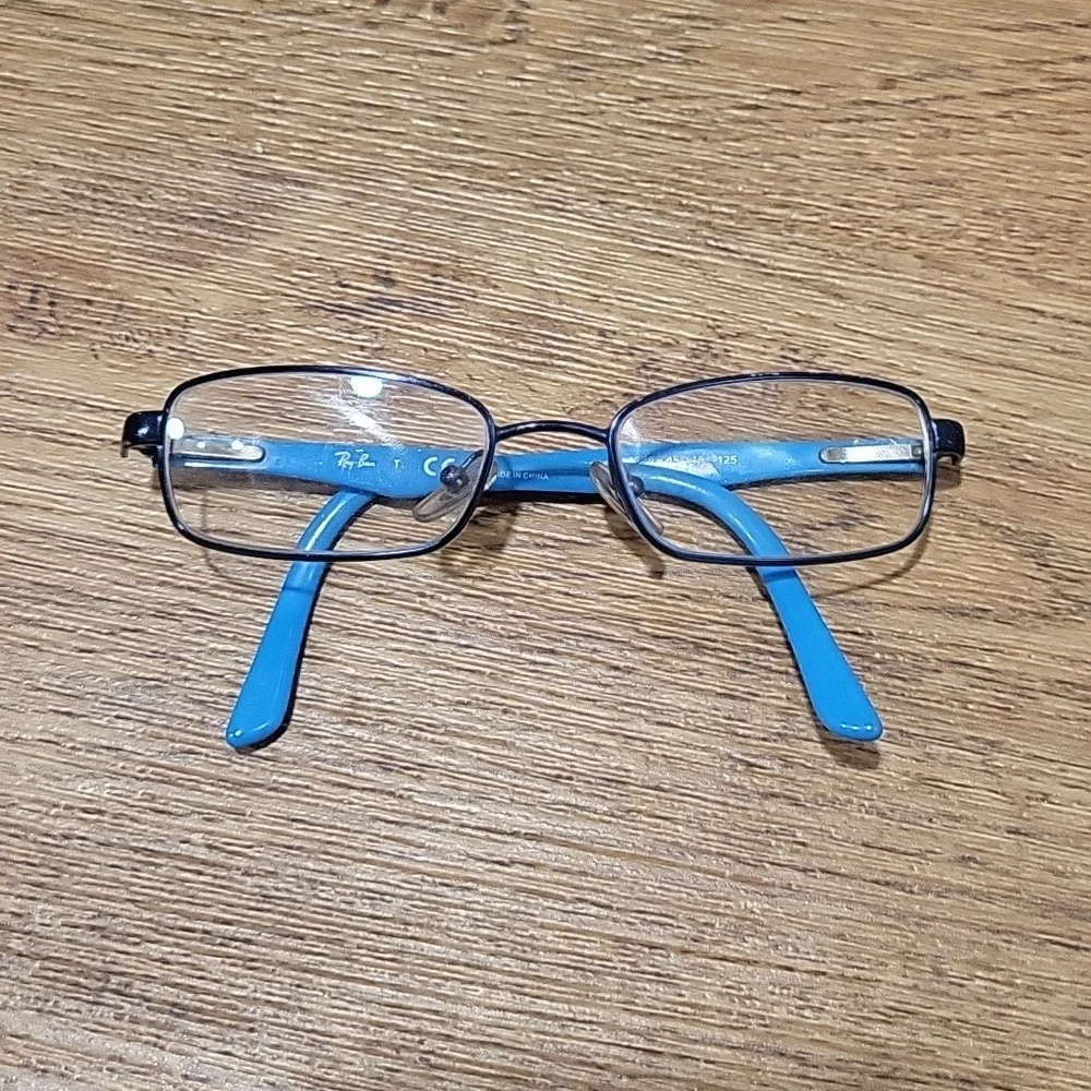 Ray-Ban Kids' Eyeglasses RB 1027 4000 Blue Rectangular Frame 45 16 125